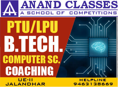 Best GNDU, PTU, LPU B.Tech Computer Science Coaching Center in Jalandhar – Anand Classes