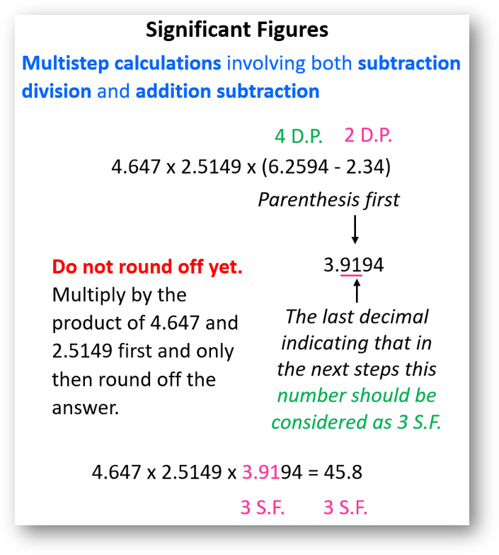 Significant figures in addition, subtraction multiplication and division-anand classes Multistep calculations with mixed operations