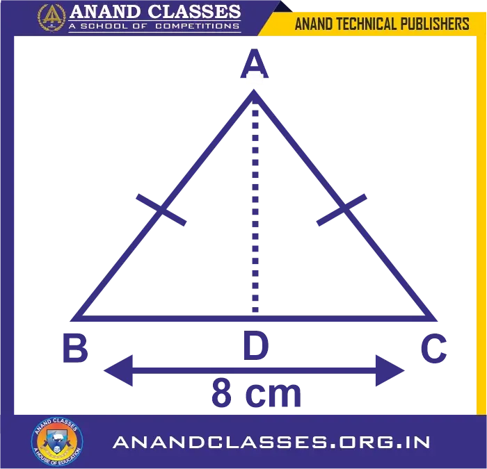 In the diagram given below, abc is an isosceles triangle with bc = 8 cm and ab = ac = 5 cm. Find: (i) sin b  (ii) tan c (iii) sin2 b + cos2b  (iv) tan c – cot b