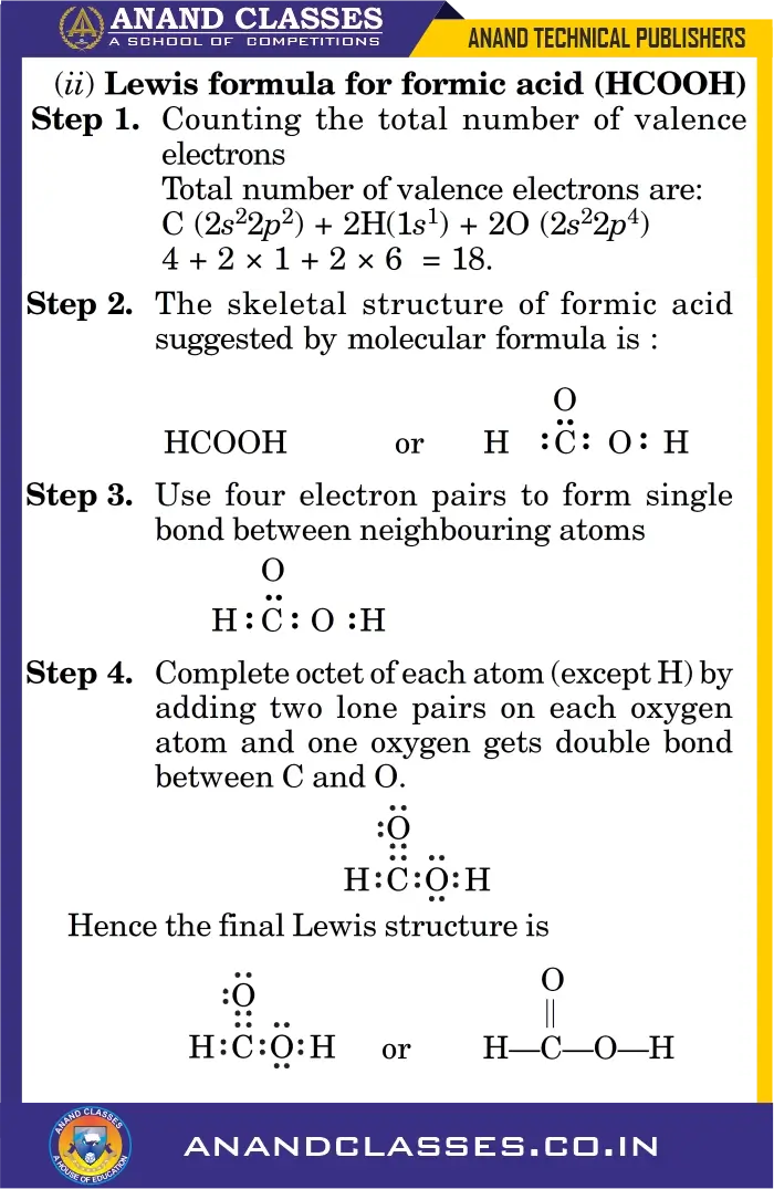 Lewis formula for formic acid (hcooh)