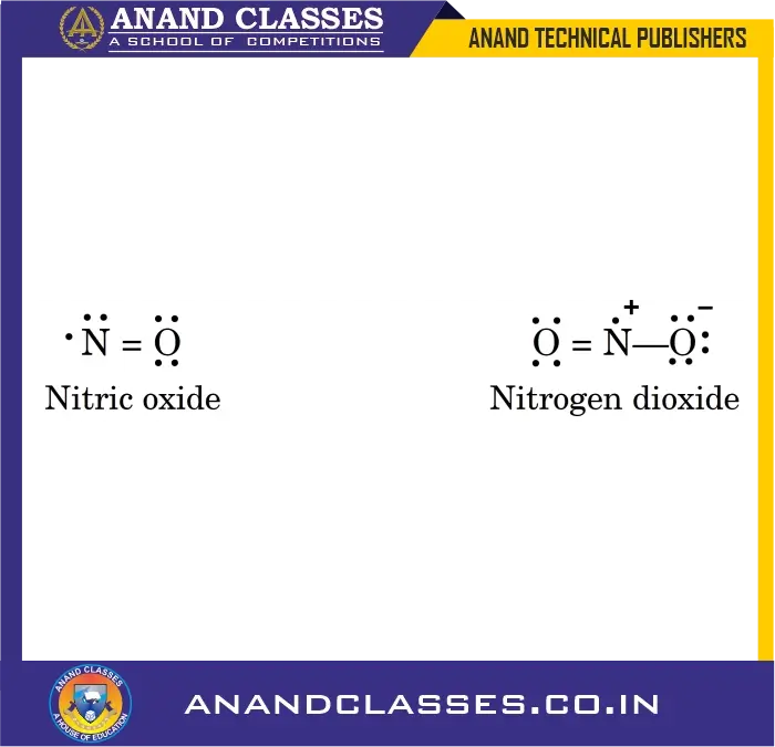 Odd-electron molecules. Nitric oxide, no and nitrogen dioxide, no2. In these cases, octet rule is not satisfied for all the atoms.