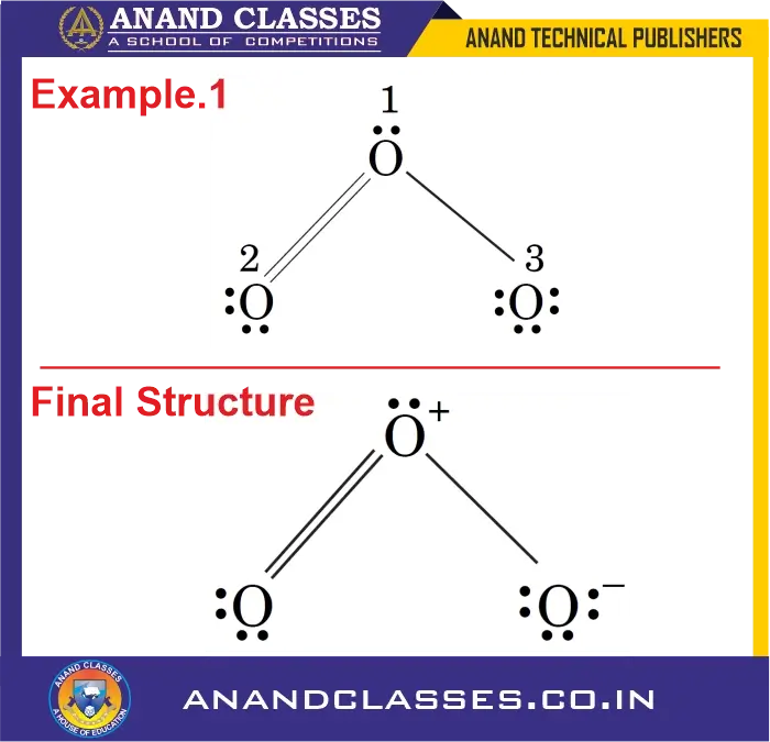 Formal charge on all the atoms of ozone (o3) molecule