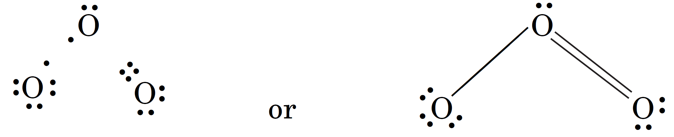 Alternative structure lewis structure of ozone