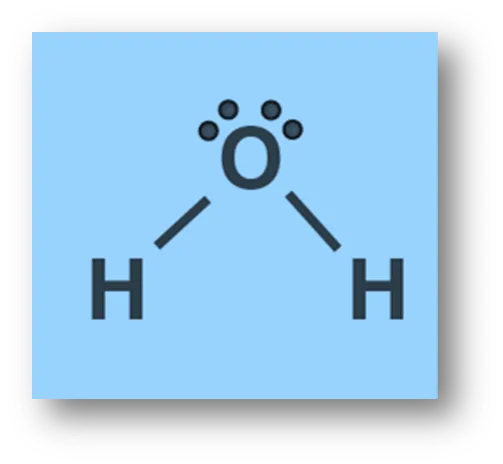 Water has 2 bond pairs and 2 lone pairs on o- atom Water has 2 bond pairs and 2 lone pairs on o- atom