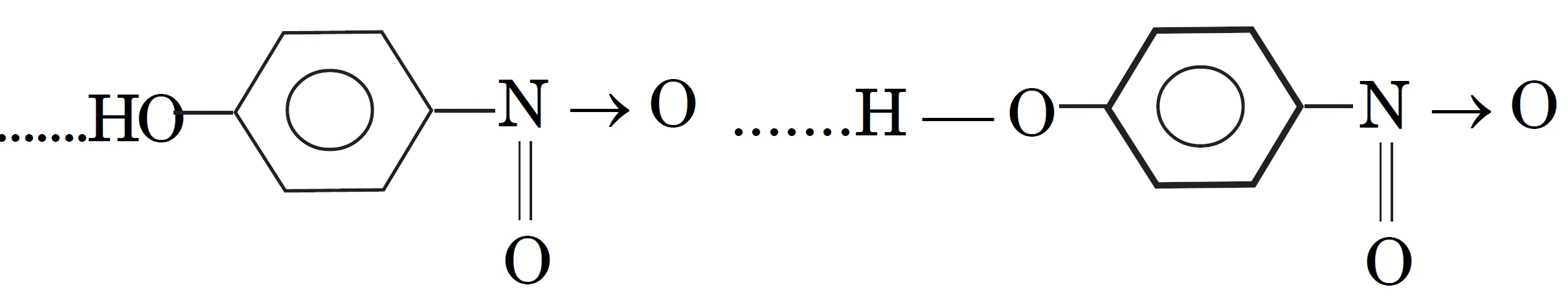 P-nitrophenol form intermolecular hydrogen bonding (between molecules). Exists as associated molecules. P-nitrophenol form intermolecular hydrogen bonding (between molecules). Exists as associated molecules.